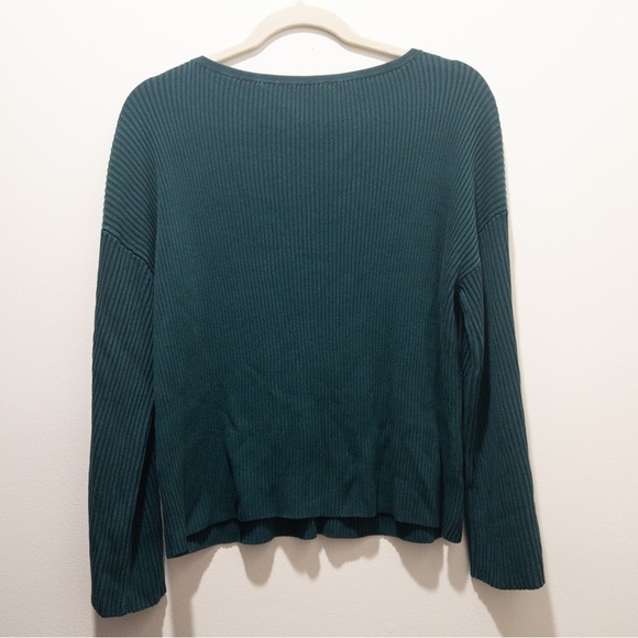 Eileen Fisher Ribbed Long Bell Sleeve Knit Top - Picture 4 of 4